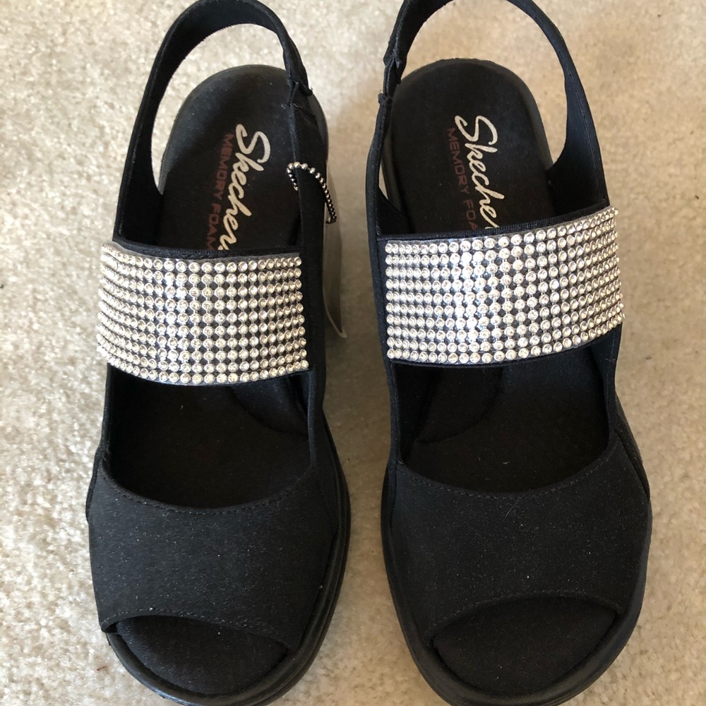 Skechers Memory Foam Heeled Sandals